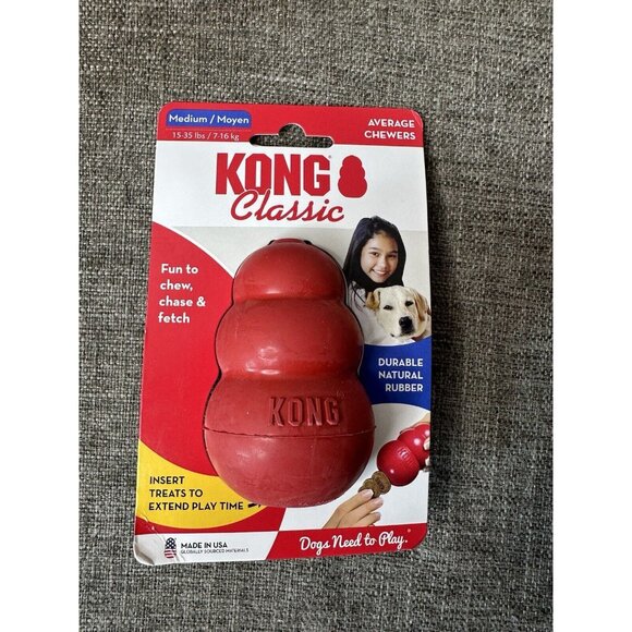 Kong Other - KONG Classic Med Dog Rubber Red Chew Toy Durable Natural Rubber Average Chewer